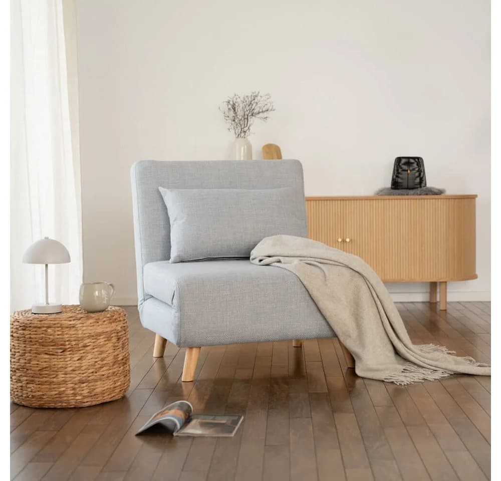 HOME DELUXE Sessel Schlafsessel SNOOZE Grau 3-in-1 Design - Bild 3