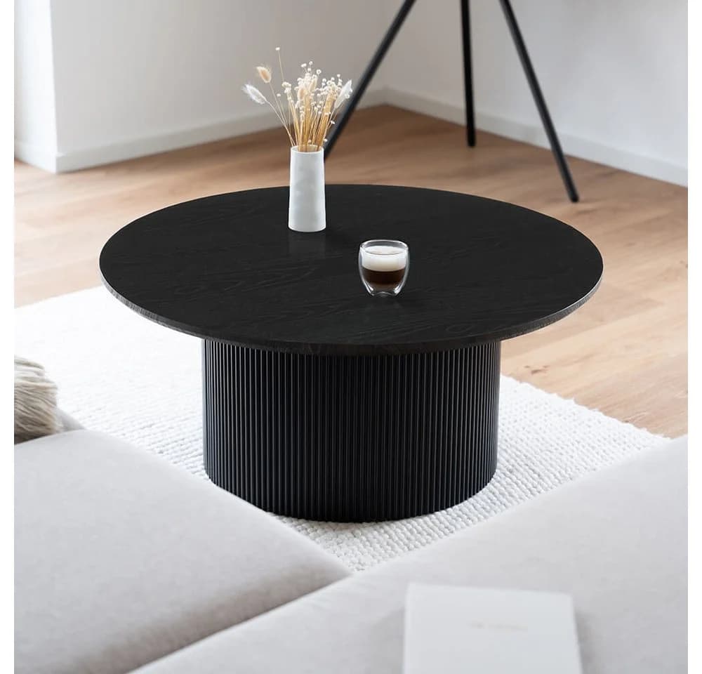 HOME DELUXE Couchtisch Rund ADELINA Dark Oak Japandi - Bild 3
