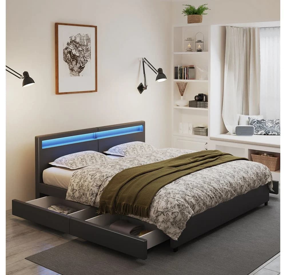 HOME DELUXE LED Familienbett NUBE 270x200 cm Kunstleder - Bild 2
