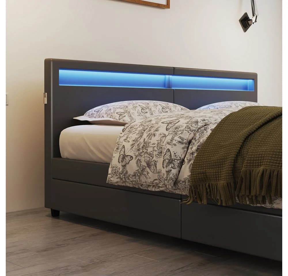 HOME DELUXE LED Familienbett NUBE 270x200 cm Kunstleder - Bild 4
