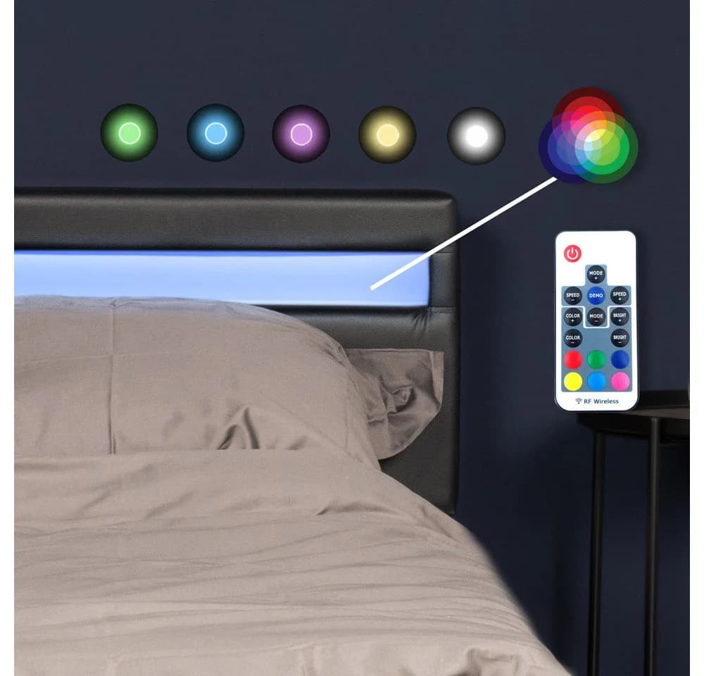 HOME DELUXE LED Familienbett NUBE 270x200 cm Kunstleder - Bild 5