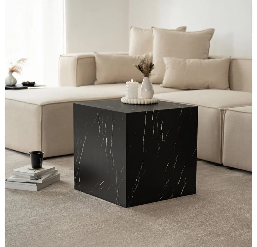HOME DELUXE Couchtisch SELY Sandstein Marmoroptik MDF