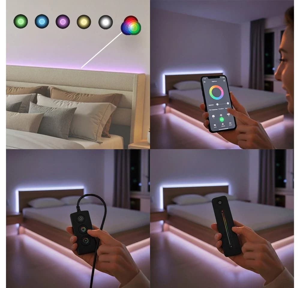 HOME DELUXE LED Bett SORINA 140/160/180/200 Beige mit LED-Beleuchtung - Bild 3