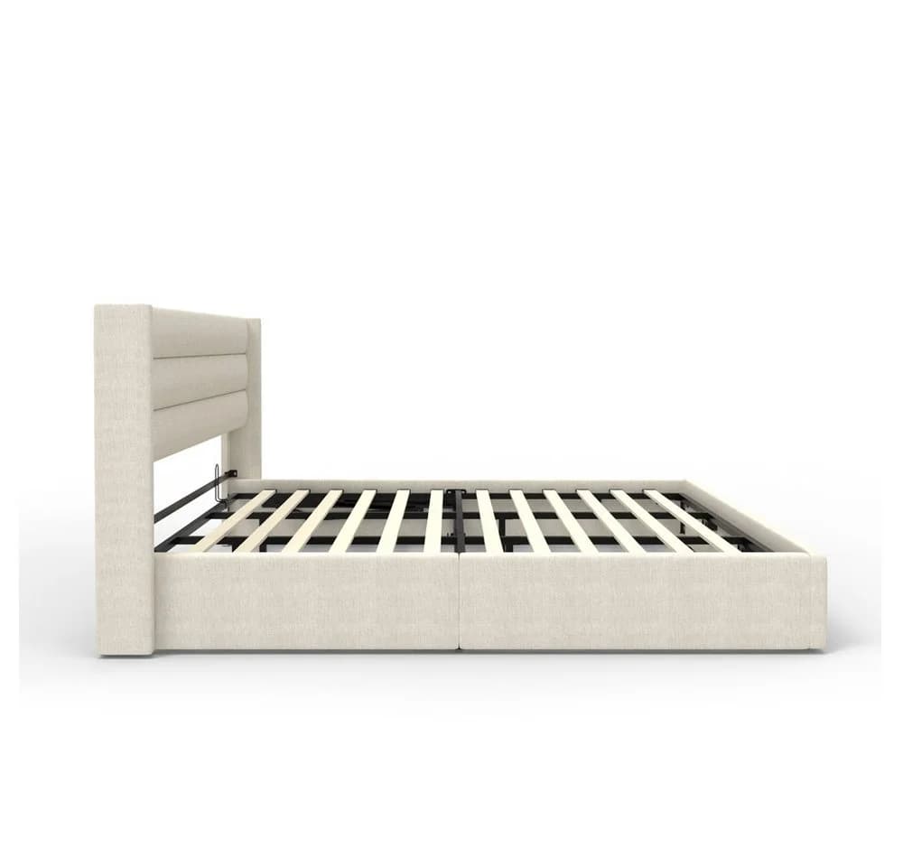 HOME DELUXE LED Bett SORINA 140/160/180/200 Beige mit LED-Beleuchtung - Bild 4