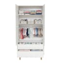 HOME DELUXE Kleiderschrank COCO Weiß mit Schubladen & Kleiderstangen Bild 4
