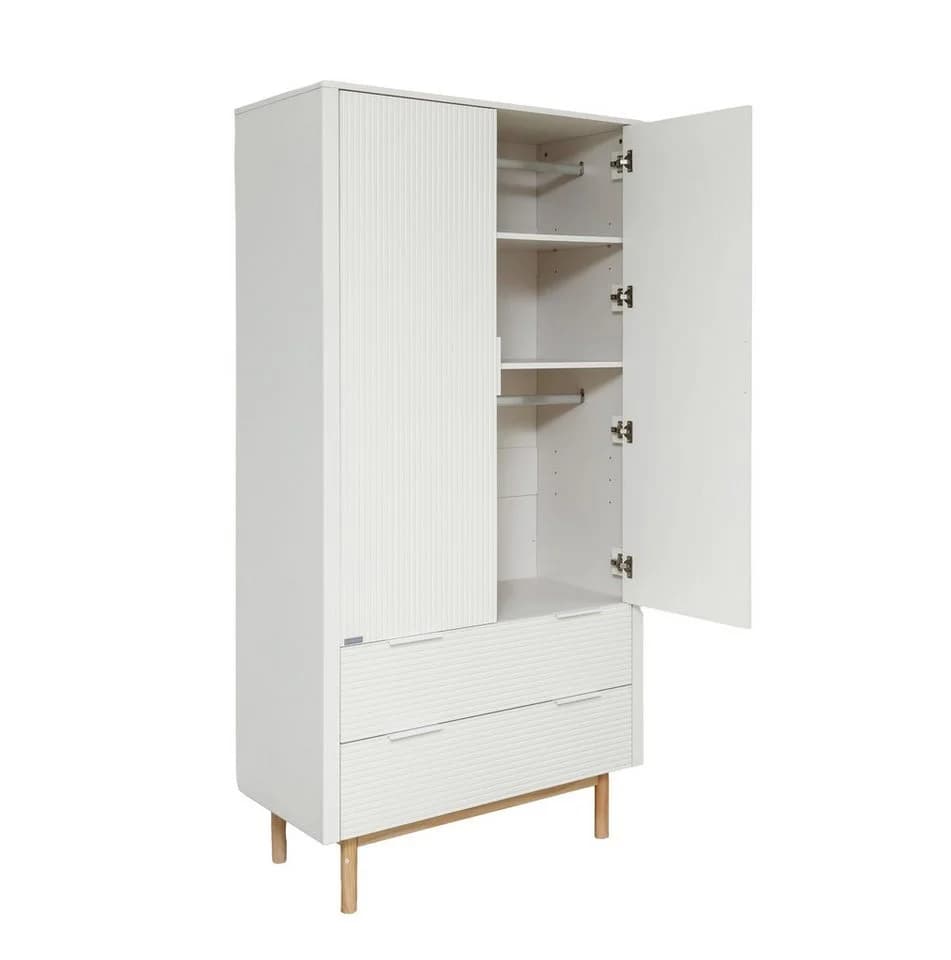 HOME DELUXE Kleiderschrank COCO Weiß mit Schubladen & Kleiderstangen - Bild 5