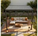 HOME DELUXE Lamellenpavillon ROVAS Anthrazit mit verstellbaren Lamellen Bild 1