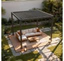 HOME DELUXE Lamellenpavillon ROVAS Anthrazit mit verstellbaren Lamellen Bild 3