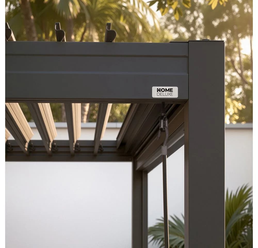 HOME DELUXE Lamellenpavillon ROVAS Anthrazit mit verstellbaren Lamellen - Bild 4