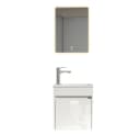 HOME DELUXE Badmöbel-Set BORKUM LED-Spiegel Keramik-Waschbecken Waschbeckenschrank Hochglanz-Oberfläche Soft-Close Bild 1