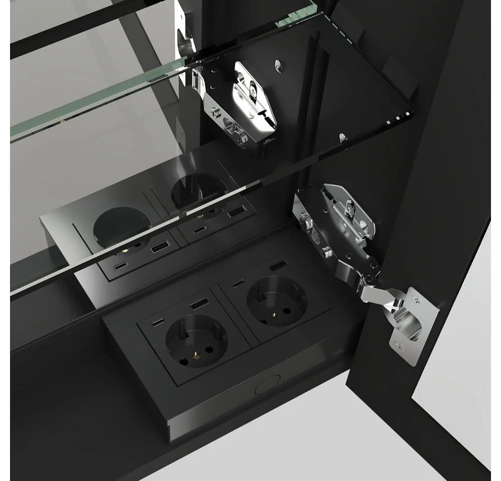 HOME DELUXE LED-Spiegelschrank EVE Schwarz Anti-Beschlag-System - Bild 5