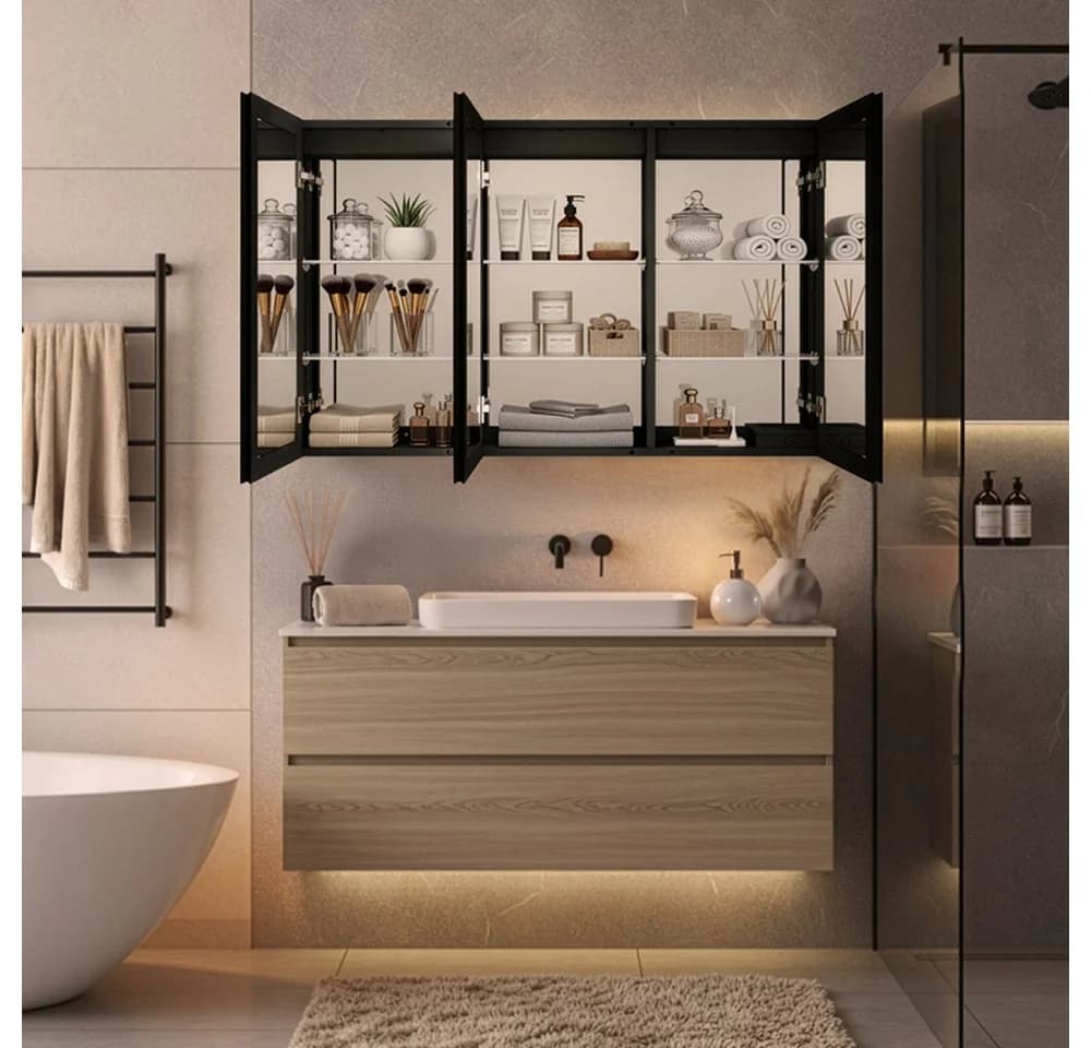 HOME DELUXE Badezimmerspiegelschrank EVE LED Schwarz - Bild 3