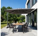 HOME DELUXE Sonnenschirm LED DIARO Grau 400x300 cm 360° Drehfunktion Bild 1