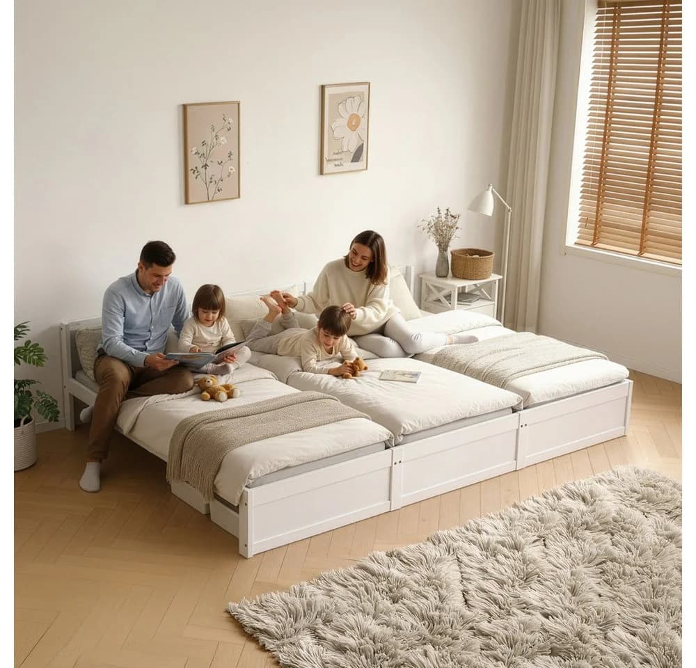 Home Deluxe Familienbett 270x200 cm mit Matratze Kiefernholz - Bild 3