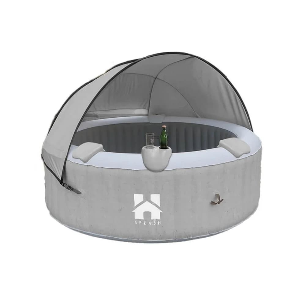 HOME DELUXE Whirlpool SPLASH Aufblasbar Grau mit Sonnendach - Bild 2