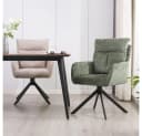 HOME DELUXE Esszimmerstuhl ALUNA mit Armlehne Grün 360° Drehfunktion Bild 1