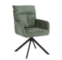 HOME DELUXE Esszimmerstuhl ALUNA mit Armlehne Grün 360° Drehfunktion Bild 2