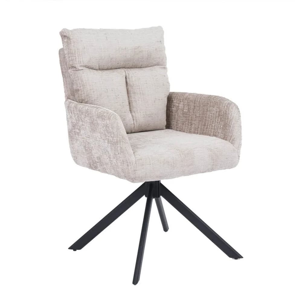 HOME DELUXE Esszimmerstuhl ALUNA mit Armlehne 6er Set Grün 360° Drehfunktion - Bild 2