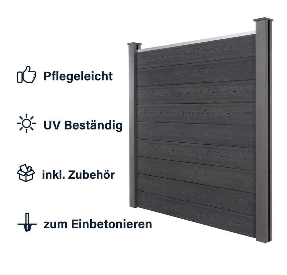 HOME DELUXE WPC Sichtschutzzaun CALLADO Anthrazit - Bild 4
