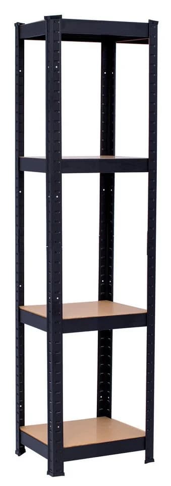 SCHULTE Regalwelt Schwerlastregal 4 MDF-Böden 150 kg Traglast Schwarz - Bild 2