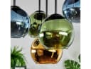 hofstein Retro Deckenleuchte Metall/Glas Schwarz/Blau/Grün/Gold 5x E14 Bild 3