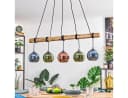 hofstein Pendelleuchte Retro/Boho Holz Metall Glas E27 Bild 1