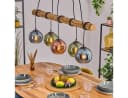 hofstein Pendelleuchte Retro/Boho Holz Metall Glas E27 Bild 2