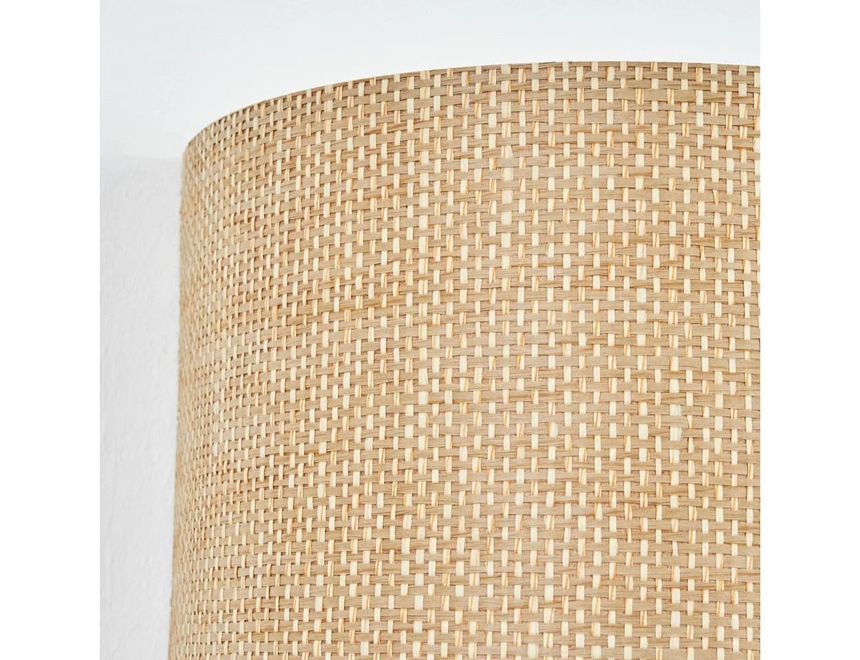 hofstein Wandleuchte Boho-Design Metall/Bast Schwarz/Natur E27 - Bild 3