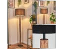 hofstein Stehlampe Skandinavisch Holz/Metall Stoffschirm E27 Bild 2