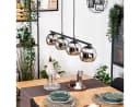 hofstein Pendelleuchte Metall/Glas Schwarz/Chrom/Rauchfarben 4x E14 Bild 1