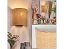 hofstein Wandleuchte Boho-Design Metall/Papiergeflecht Schwarz/Natur E27 Bild 2