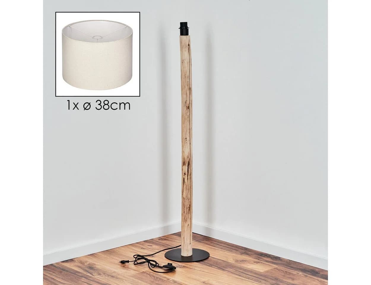 hofstein Stehlampe E27 Stoffschirm Skandinavisch - Bild 5
