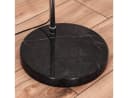 hofstein Bogenlampe Stehlampe Metall Rattan Schwarz Chrom Natur Bild 3