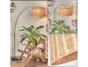 hofstein Bogenlampe Stehlampe Metall/Rattan Schwarz/Chrom/Natur Bild 2