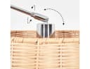 hofstein Bogenlampe Stehlampe Metall/Rattan Schwarz/Chrom/Natur Bild 3