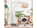 hofstein Bogenlampe Stehlampe Metall/Rattan Schwarz/Chrom/Natur Bild 4