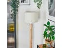 hofstein Stehlampe Skandinavisch Boho Holz Metall Stoffschirm E27 Bild 1