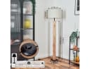 hofstein Stehlampe Skandinavisch Boho Holz Metall Stoffschirm E27 Bild 4