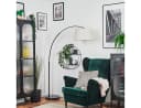 hofstein Bogenlampe Stehlampe Marmorfuß Schwarz/Beige/Weiß E27 Bild 1