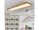 hofstein Deckenleuchte »Vacil« Dimmbar LED Panel Holzoptik Schwarz Weiß Bild 2