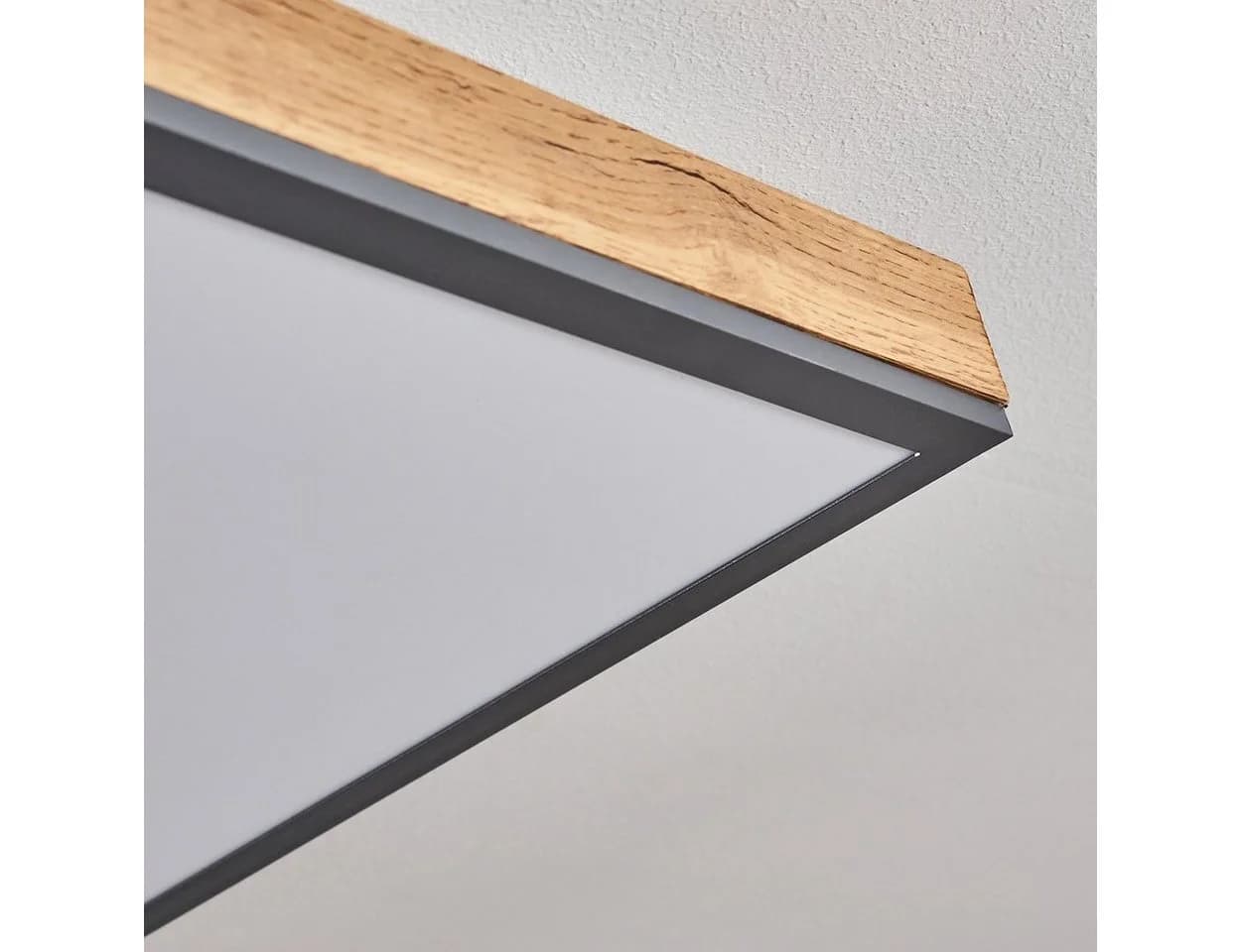 hofstein Deckenleuchte »Vacil« Dimmbar LED Panel Holzoptik Schwarz Weiß - Bild 3