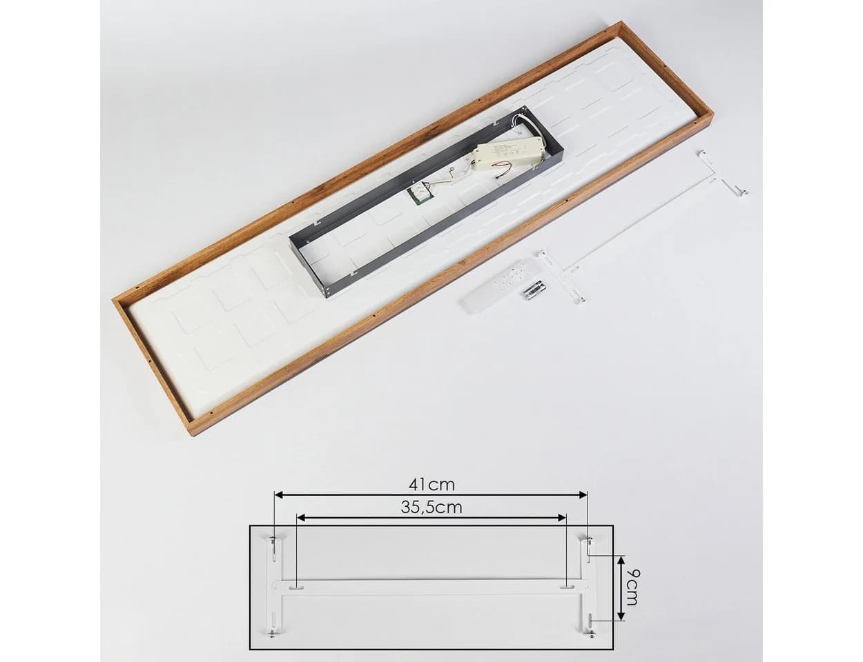 hofstein Deckenleuchte »Vacil« Dimmbar LED Panel Holzoptik Schwarz Weiß - Bild 5