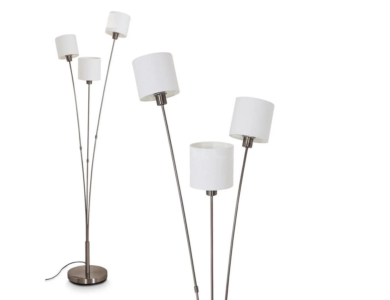 hofstein Stehlampe Costa Nickel-Matt Weiß 3xE14 - Bild 2