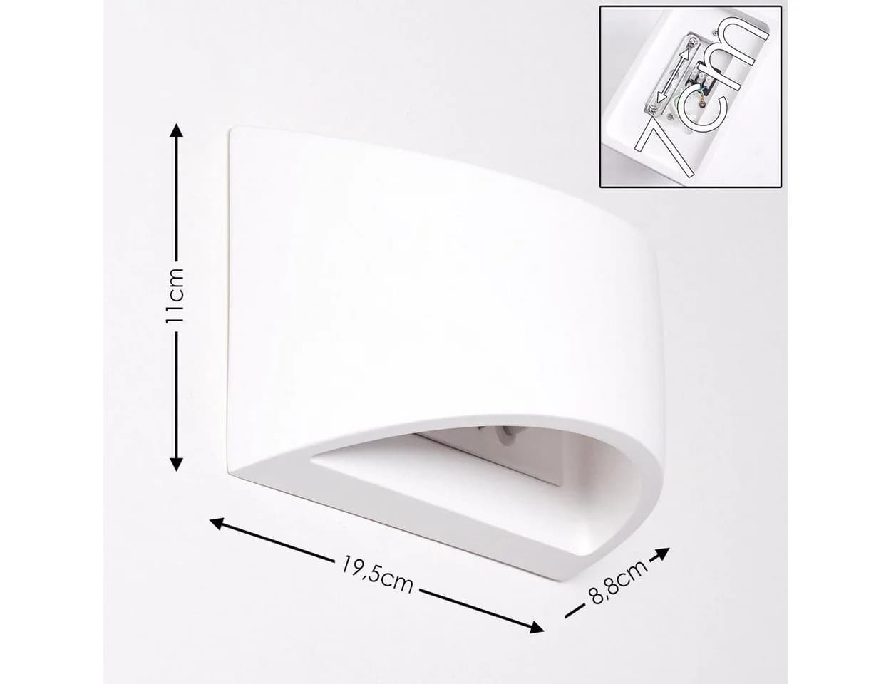 hofstein Wandleuchte »Alli« Wandlampe Keramik Weiß Up & Down-Effekt