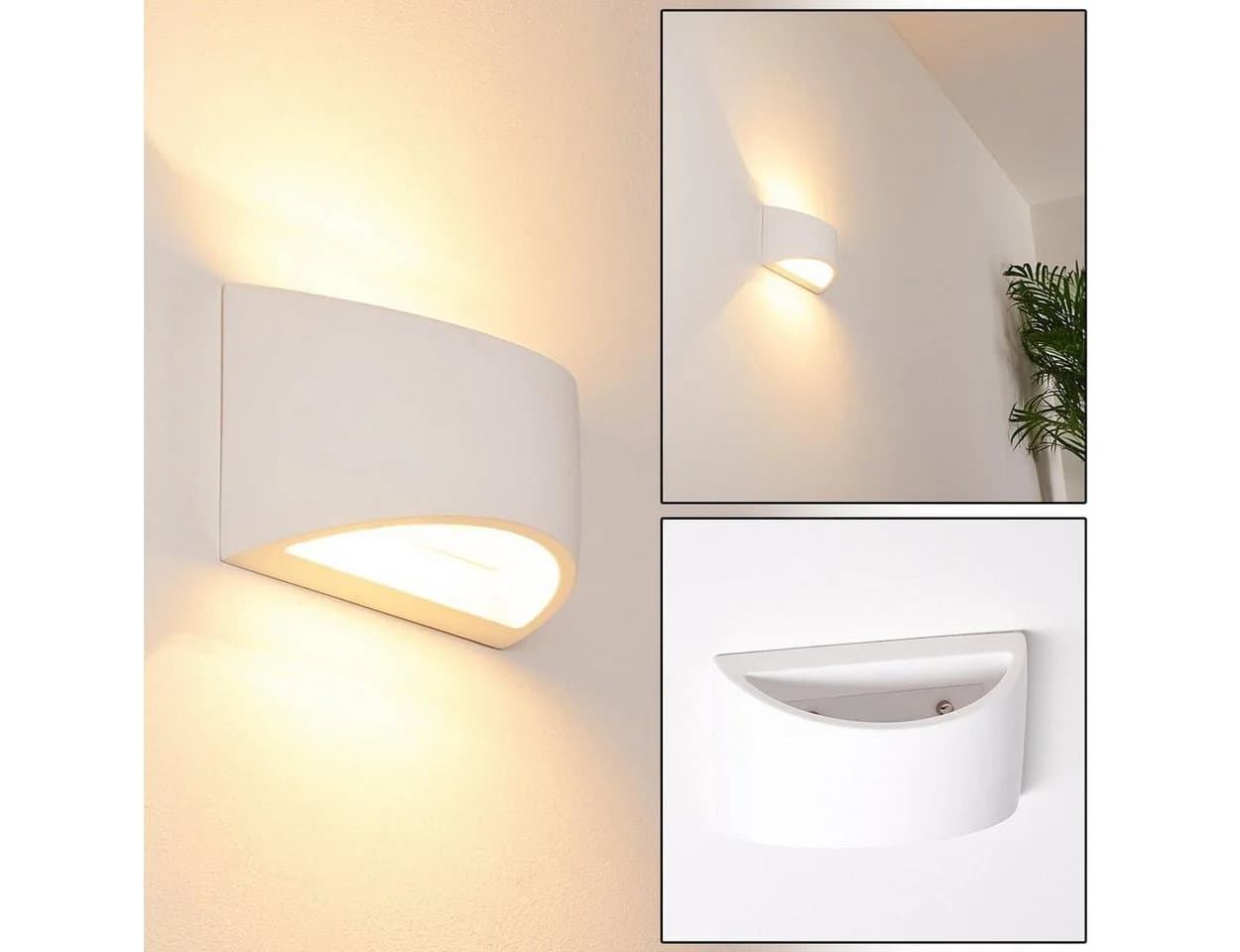 hofstein Wandleuchte »Alli« Wandlampe Keramik Weiß Up & Down-Effekt - Bild 2