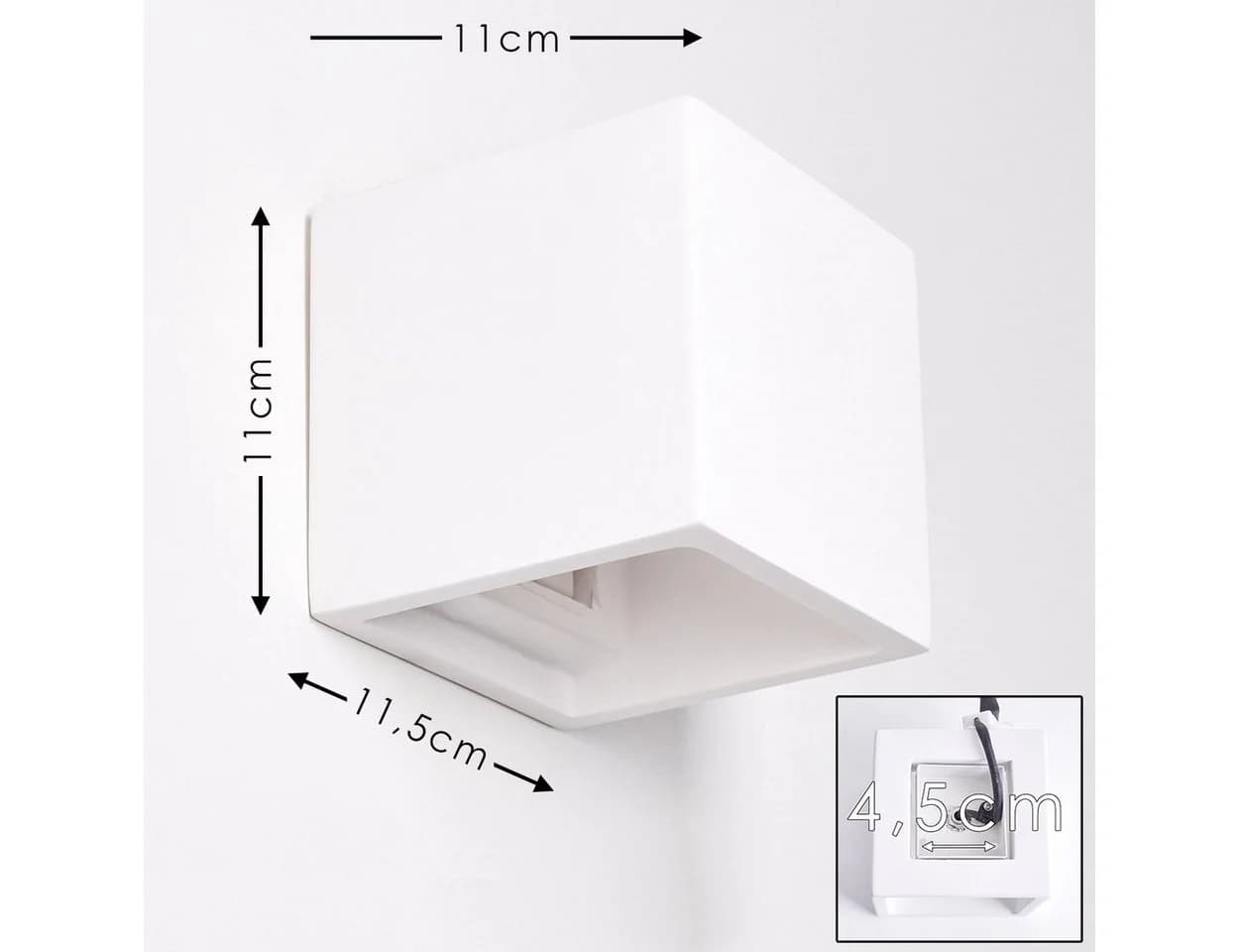 hofstein Wandleuchte Alli Weiß Gips Keramik Up & Down Effekt G9 - Bild 3