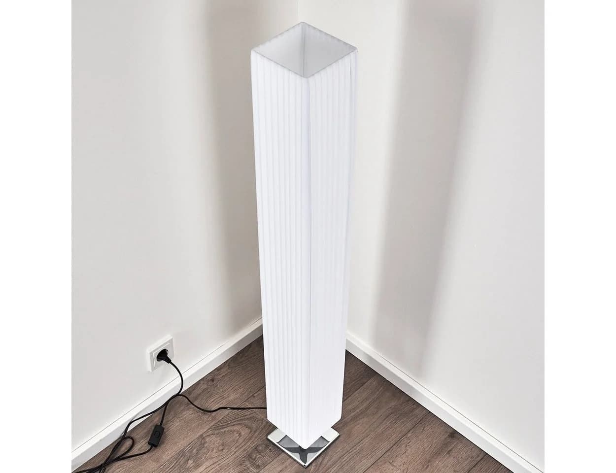 hofstein Stehlampe Aulla Modern Weiß Metall Stoff - Bild 4