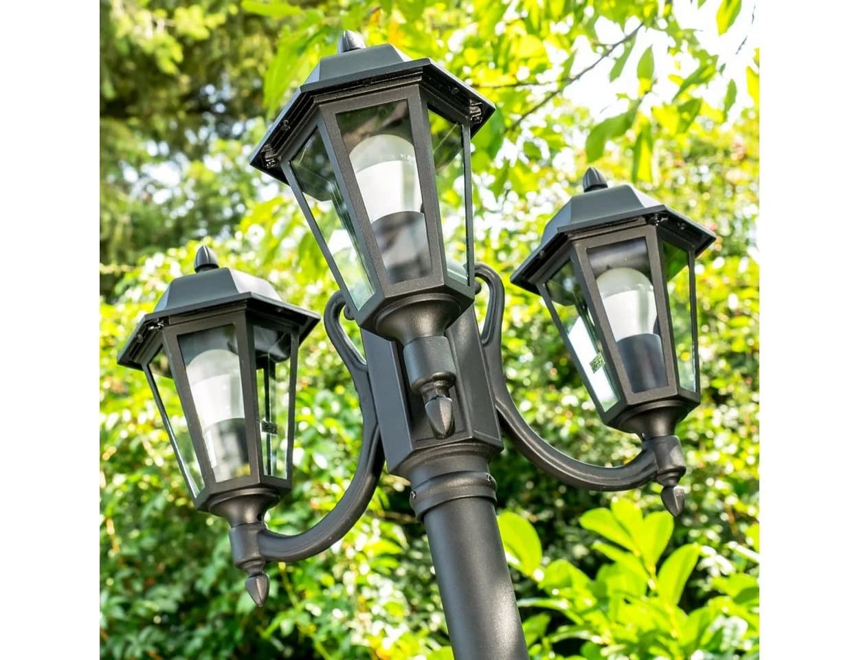 hofstein Außen-Stehlampe »Parco« Kandelaber 3-armig E27 IP44 Schwarz - Bild 3
