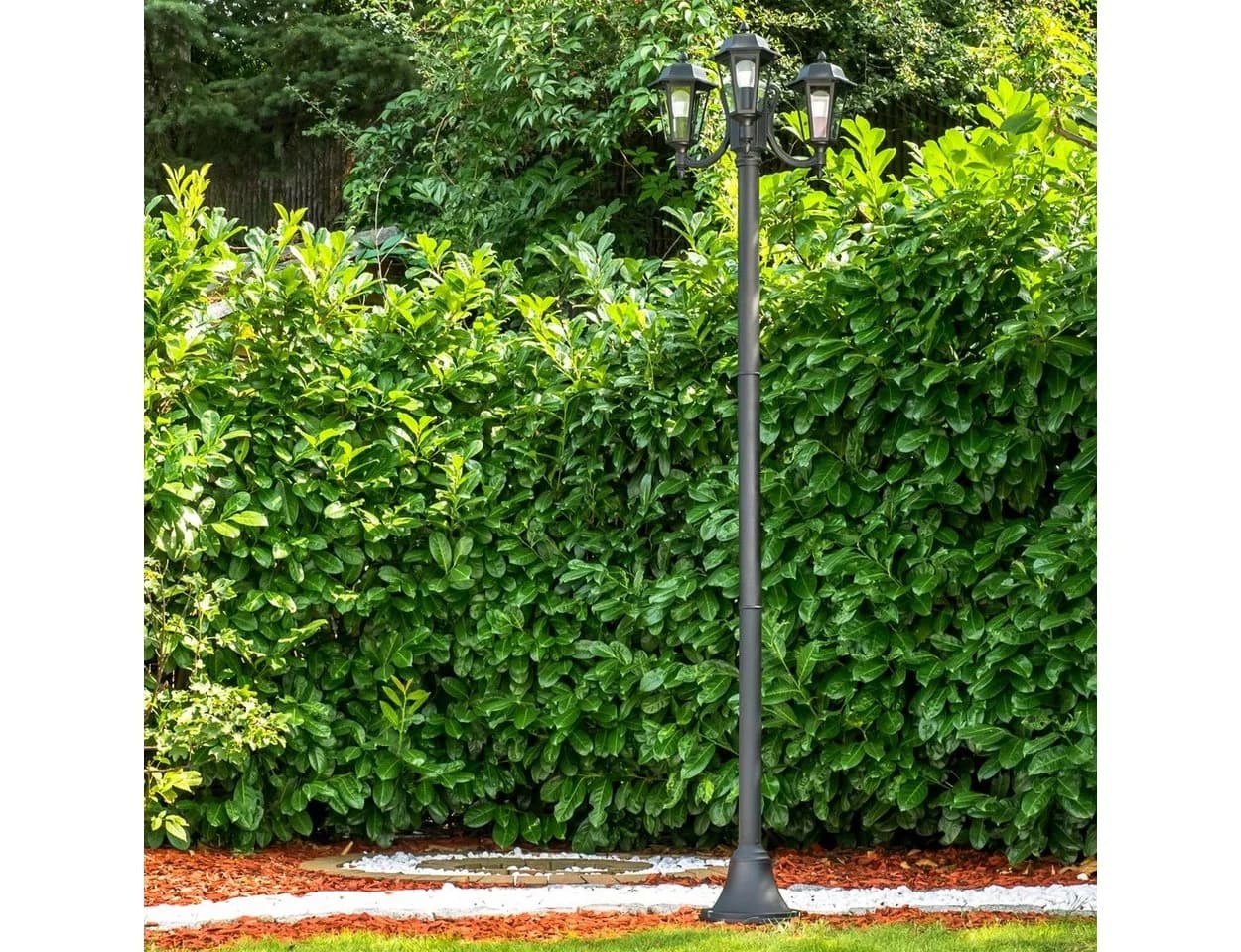 hofstein Außen-Stehlampe »Parco« Kandelaber 3-armig E27 IP44 Schwarz - Bild 4
