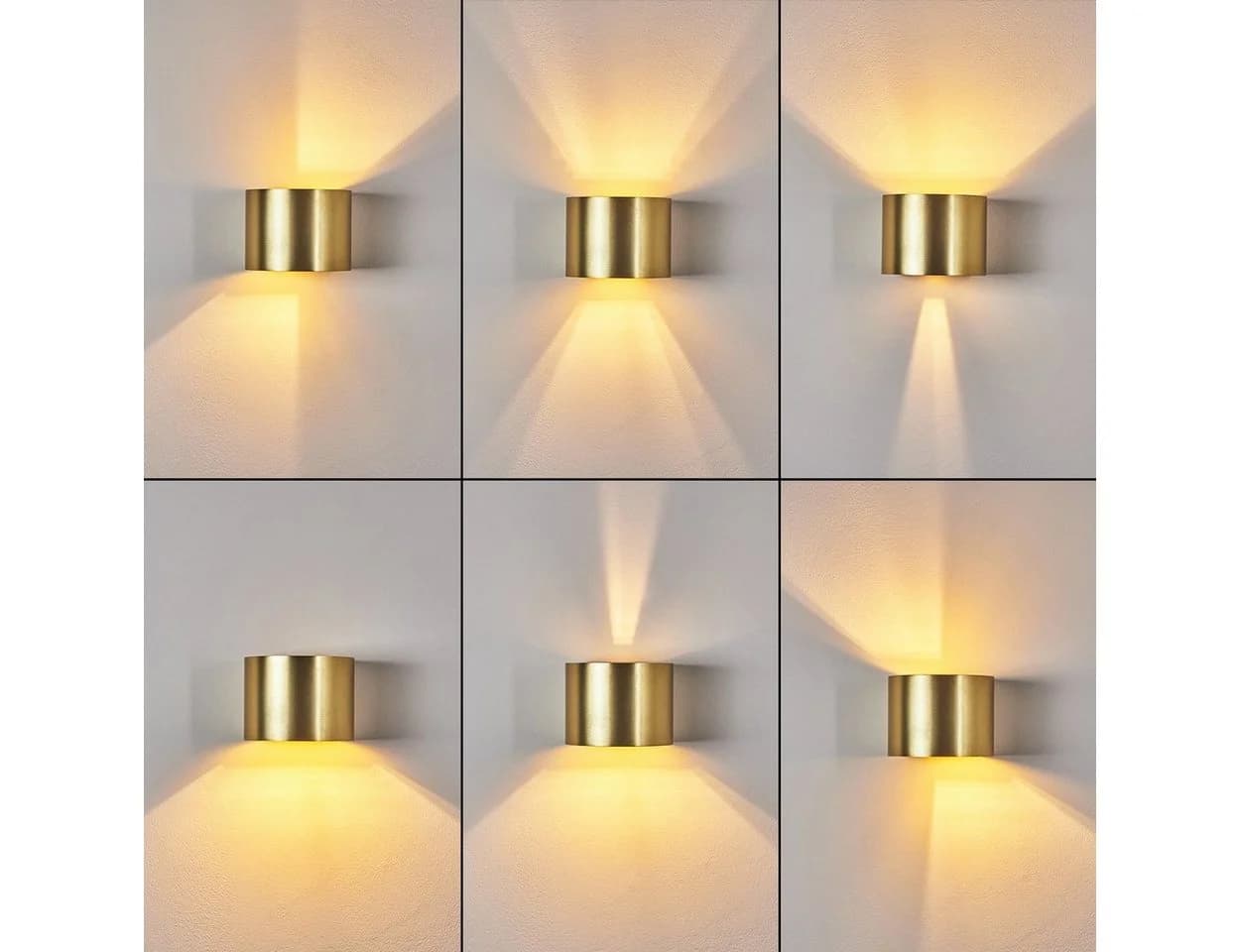 hofstein Wandleuchte Up Down Wand Lampe Gold Aluminium Modern